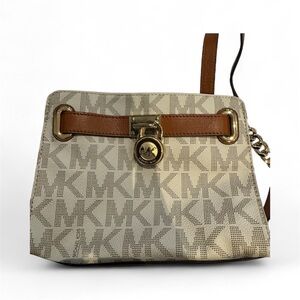 Michael Kors Cream and Brown Crossbody Bag